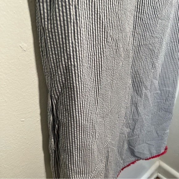 Heyton Sleeveless Shift Dress White Blue Seersucker - Picture 5 of 11